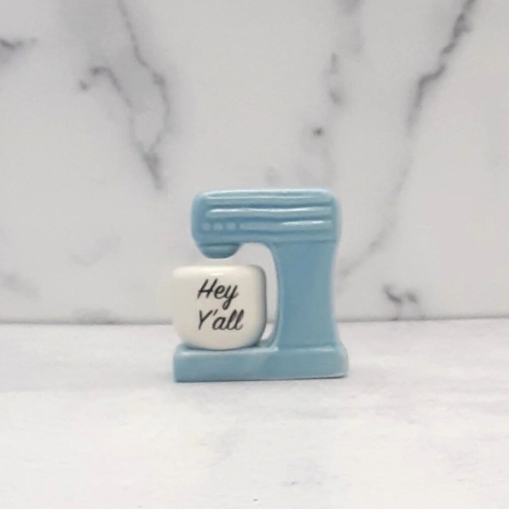 Paula Deen Hey Y'all Blue Mixer Salt & Pepper Set